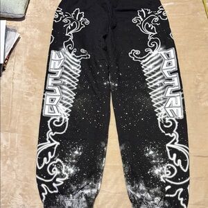 Versace Graphic Jogger Pants with White Print NWT size medium (32)